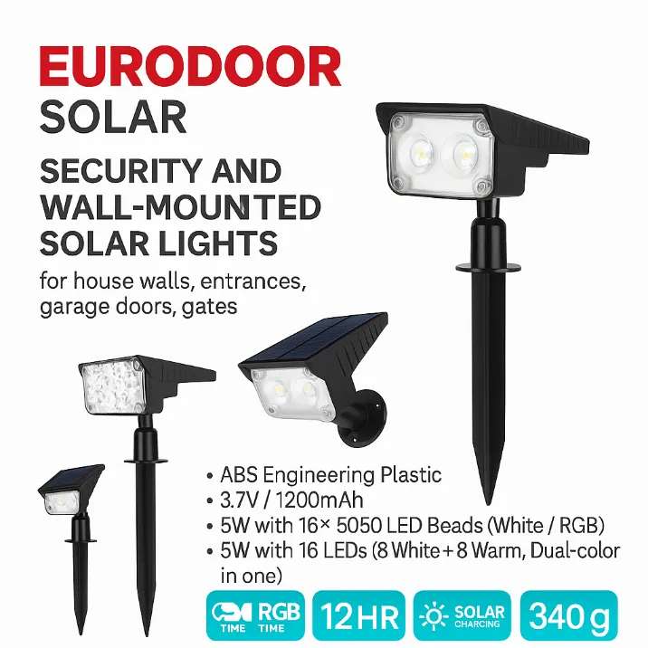 eurodoor security and wall mounted solar lights